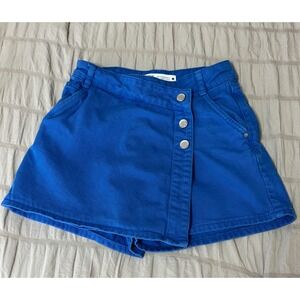 Zara Skort Shorts Mini‎ Skirt Button Front Blue XS Y2K Nautical